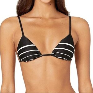 Vitamin A Bikini Top in Midnight Stripe, Size 8/M